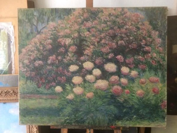 Blanche Hoschedé Monet, massif de roses