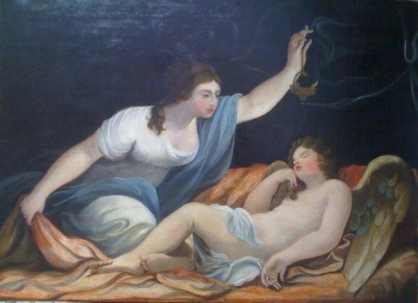 Psyché surprend l'Amour endormi, XIXème, après restauration